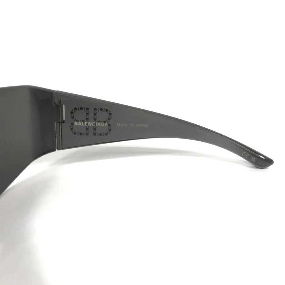 Balenciaga Sunglasses BB0122S 004 Gray Oversized Shield Frames With Gray Lenses